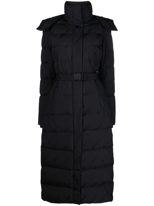 Padded hooded maxi coat - Black