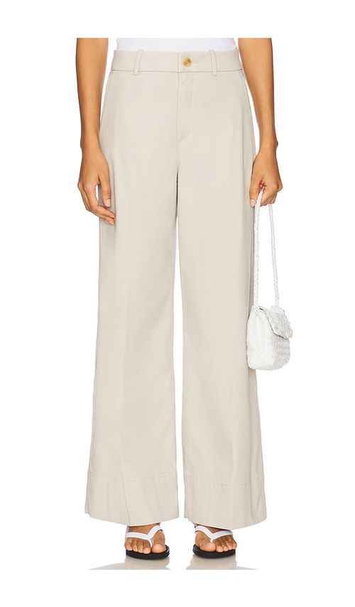 SPANX Stretch Twill Wide Leg Pant in Ivory. - S also in