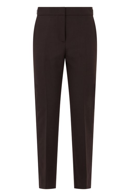 Slim-Fit Wool Trousers with Pleats and Belt