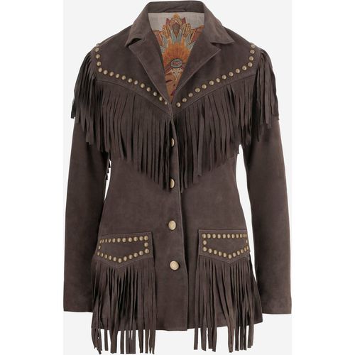 Ungewöhnliche Jacke aus Wildleder mit Fransen