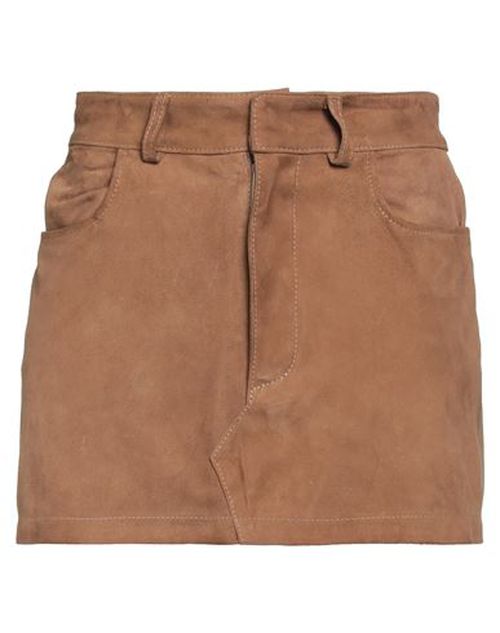 Woman Mini skirt Camel Size 6 Leather