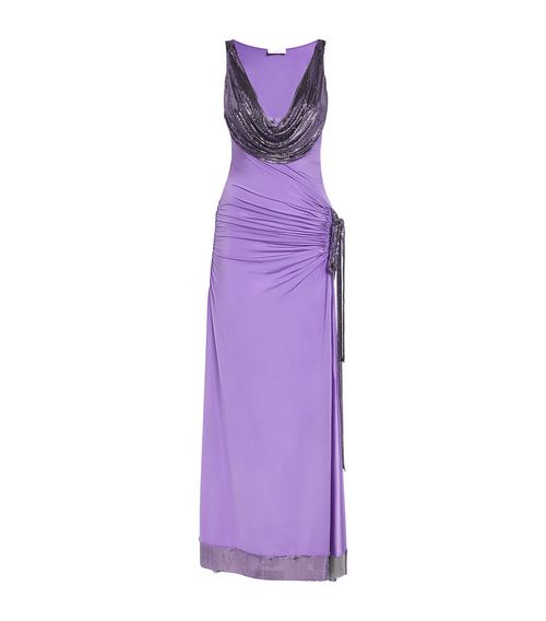 Chainmail and Jersey Maxi Dress