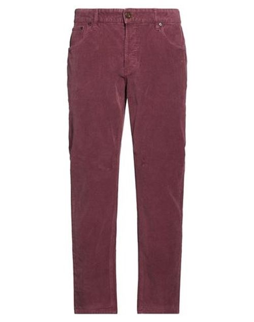 Man Pants Burgundy Size 33 Cotton, Elastane