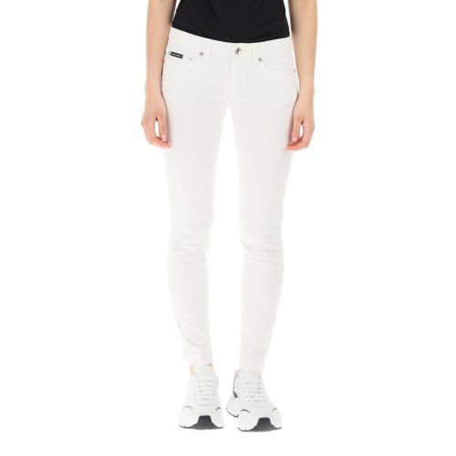 High-rise skinny jeans - White