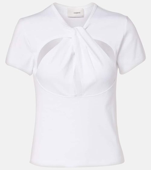 Cutout cotton T-shirt