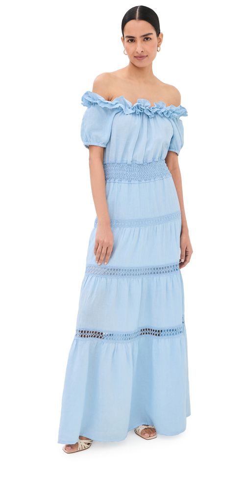 Angara Linen Dress Cloud