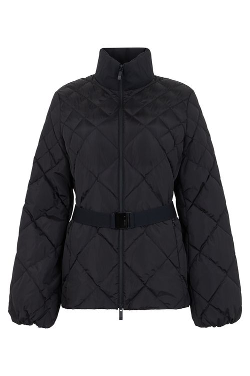 Wineck Hooded Geometric-Quilted Short Down Jacket