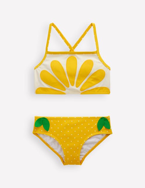 Girls Logo Cross Back Bikini in Yellow | Size 2-3 Years