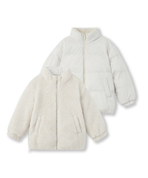 Daily Puffer Reversible Fleece Short Padded Jacket 