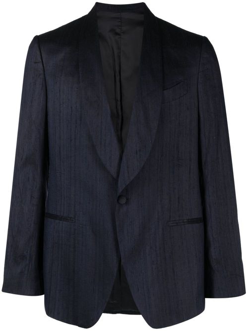 Single-breasted silk blazer - Blue
