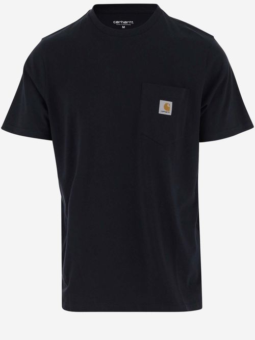 Navy Blue LOGO COTTON T-SHIRT