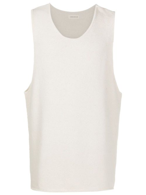 Garment-dyed scoop-neck tank top - Neutrals