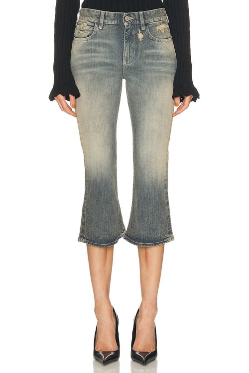 Balenciaga Lace Flared Capri in Blue