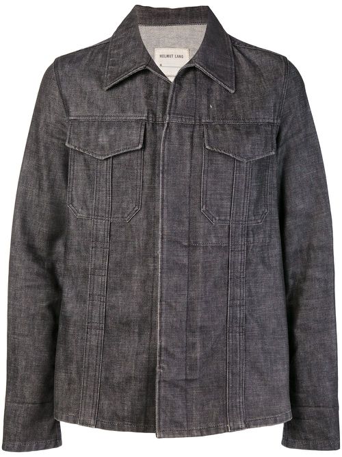 1990s raw denim slim jacket - Grey