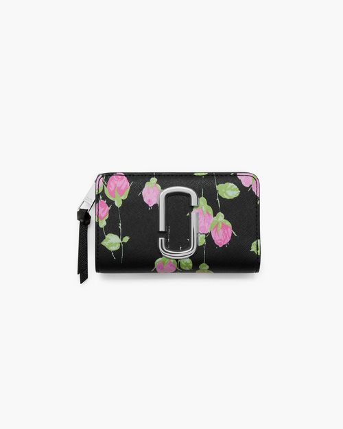 MARC JACOBS Marc Jacobs Snapshot Compact Wallet In Vintage Floral in Black Multi