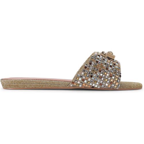 Kurt Geiger London Womens Brixton Flat Sandal Sandals - Gold Fabric