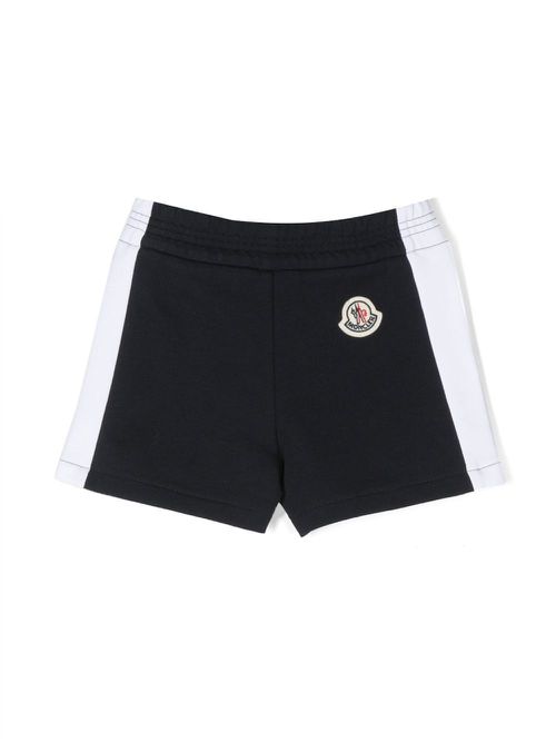 Logo-patch cotton track shorts - Blue