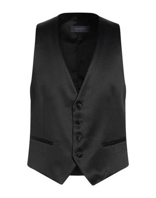 Man Tailored Vest Black Size 44 Polyester