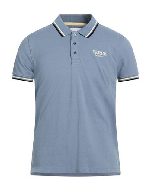 Man Polo shirt Slate blue Size L Cotton
