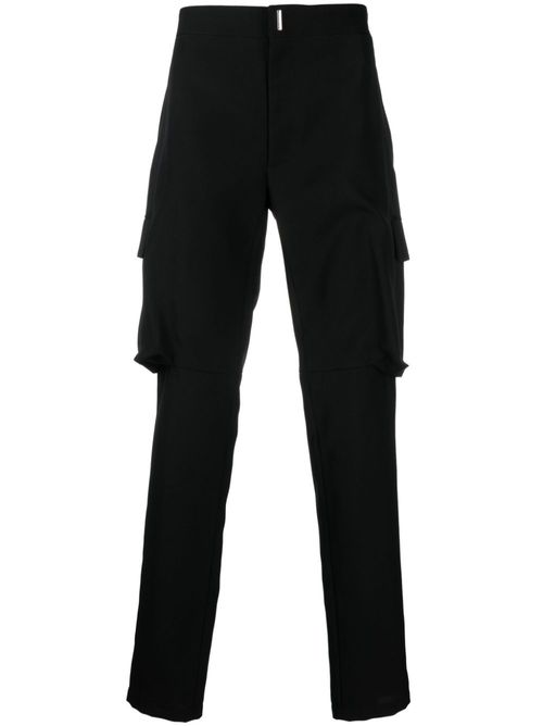 Straight-leg cargo trousers - Black