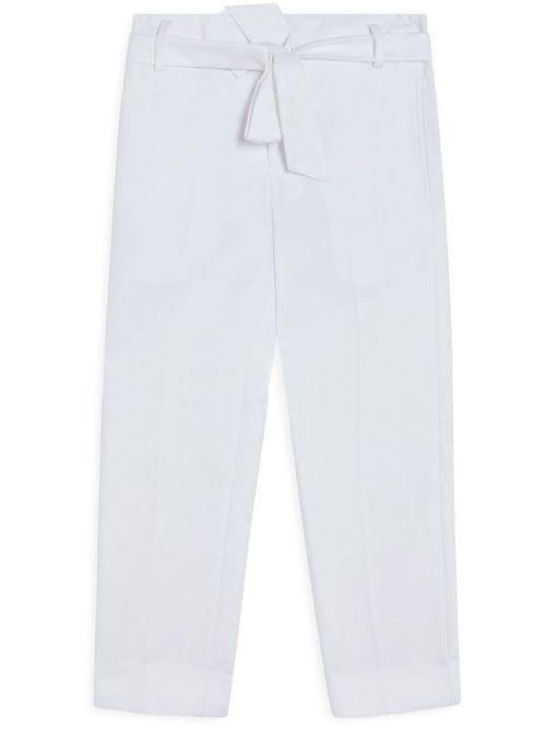 Belted straight-leg trousers - White