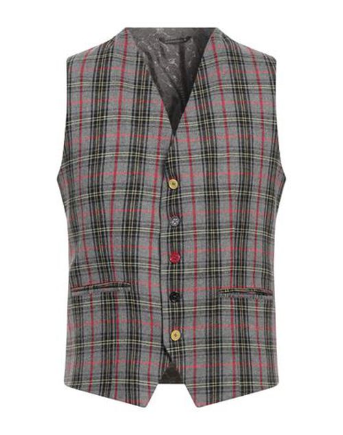 Daniele Alessandrini Man Tailored Vest Grey Size 38 Viscose, Wool, Polyamide, Elastane