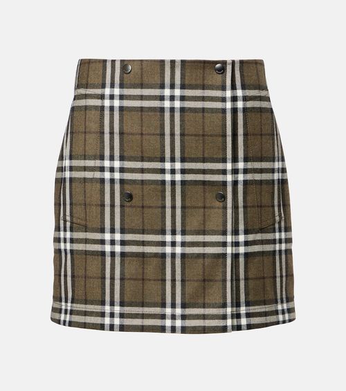 Check wool miniskirt