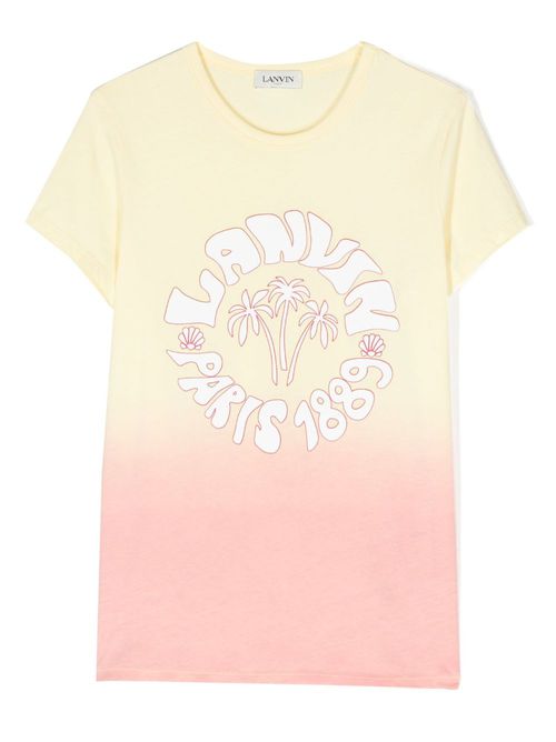 Ombré-effect cotton T-shirt - Yellow
