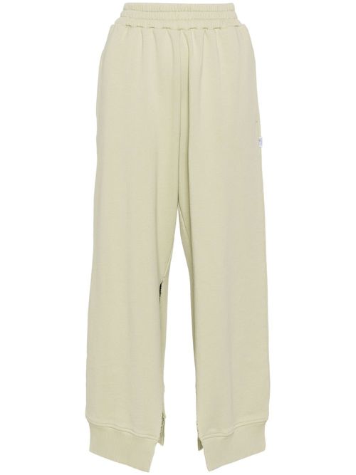 Logo-tag cotton track pants - Green