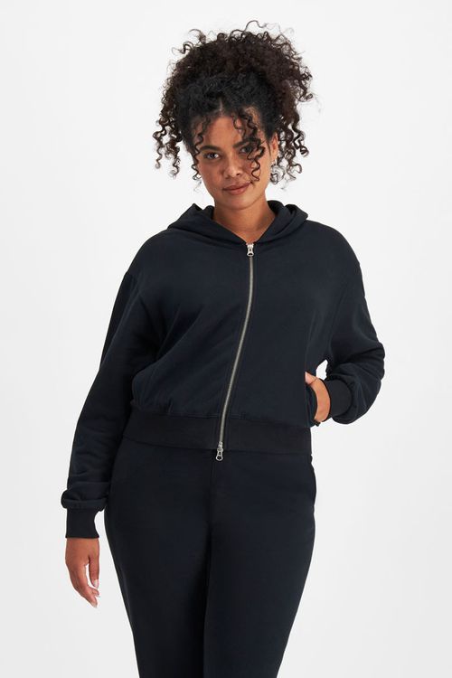 Women's Move Double Zip Hoodie in Nu Black