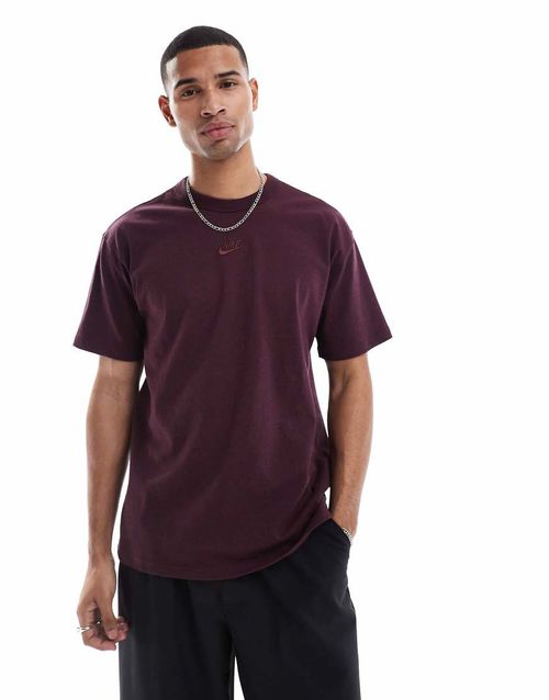 Premium Essential t-shirt in burgundy-Red