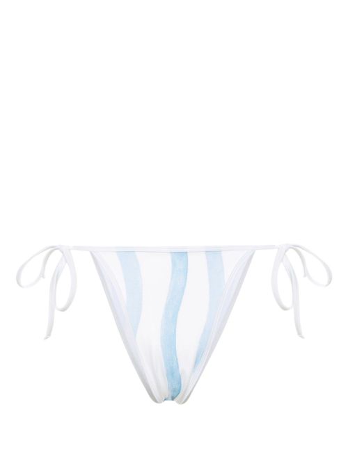 Wave-print bikini bottoms - White