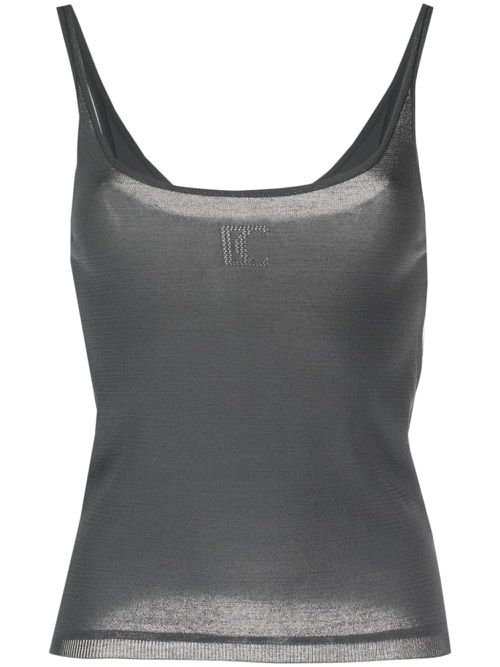 Perforated knit tank top - Grey