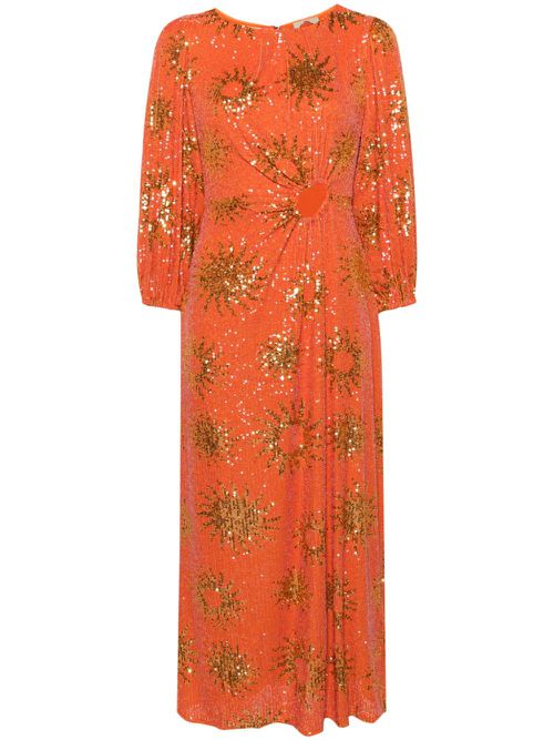 Sunny Mood sequin midi dress - Orange