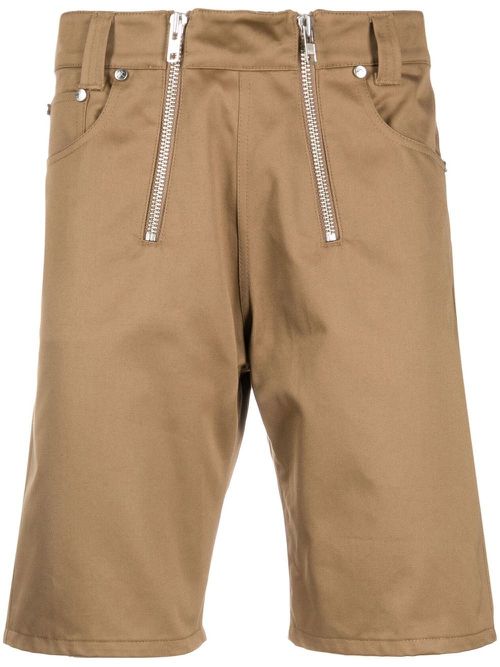 Double-zip Bermuda shorts - Brown