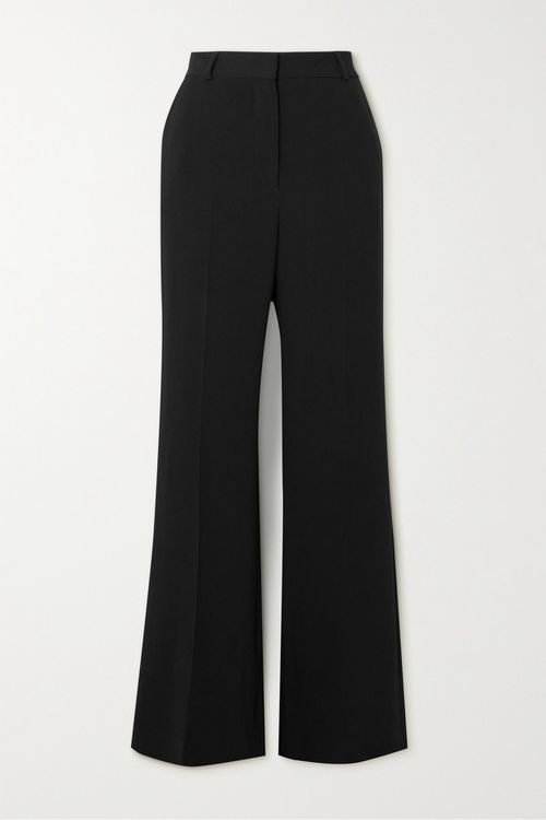 Crepe Flared Pants - Black