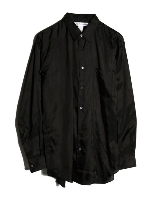 Chest-pocket long-sleeve shirt - Black