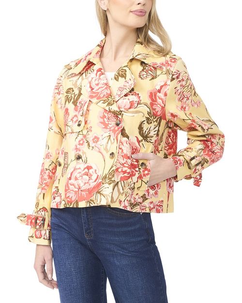 Leah Hip Length Linen Trench Coat