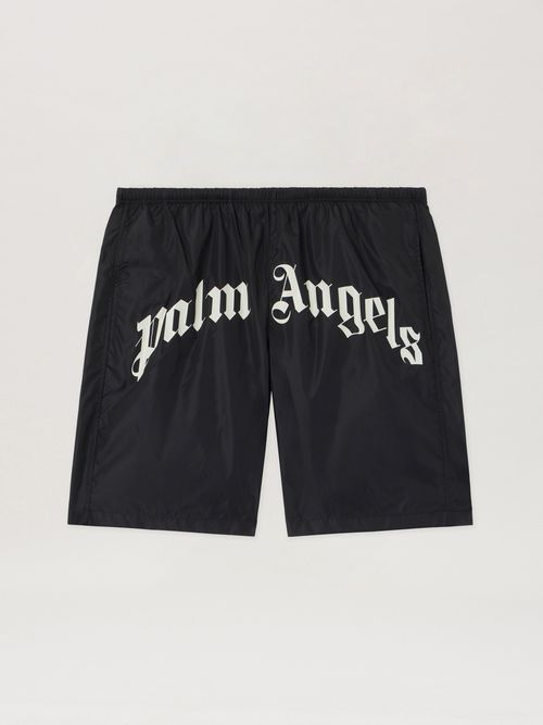 Curved Logo Swimshorts Man  Black