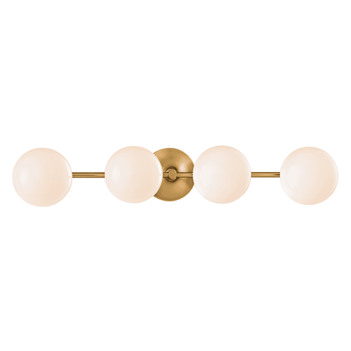 Fleming 4-Light 29" Bathroom Vanity Light in Aged Bra