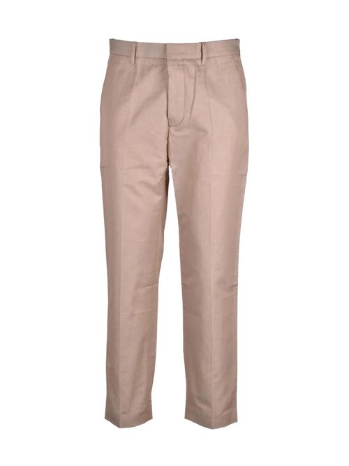 Beige Cotton Linen Trousers