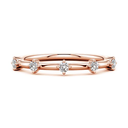 Angara 2 MM Round Diamond Five-Stone Station Ring in 14K Rose Gold