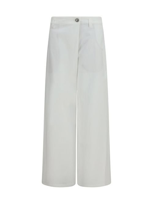 Straight-Leg Cotton Trousers — White