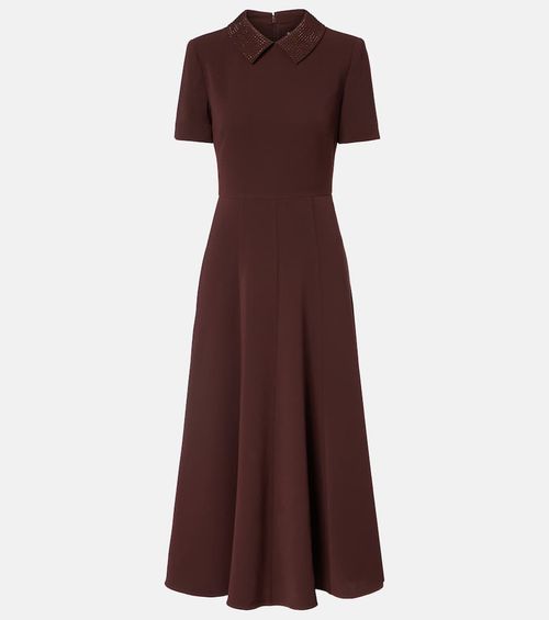 Embellished cady midi dress
