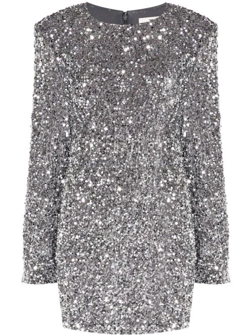 Sequinned chenille mini dress - Grey