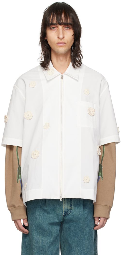 Song for the Mute White Appliqué Shirt