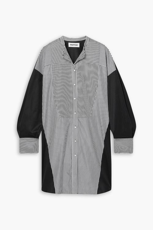 Meline paneled striped cotton-poplin tunic