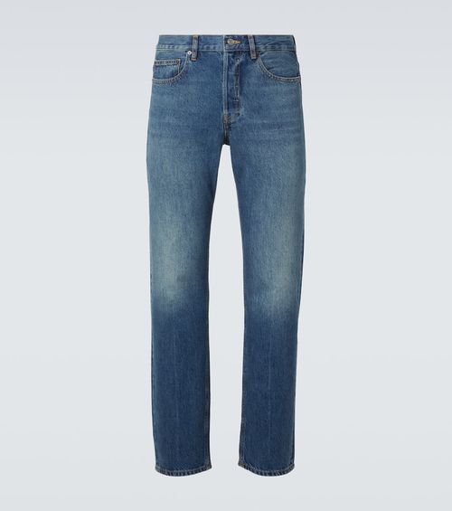 Mid-rise straight jeans