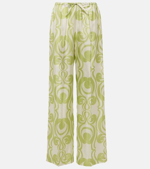 Dries Van Noten Printed silk-blend twill top