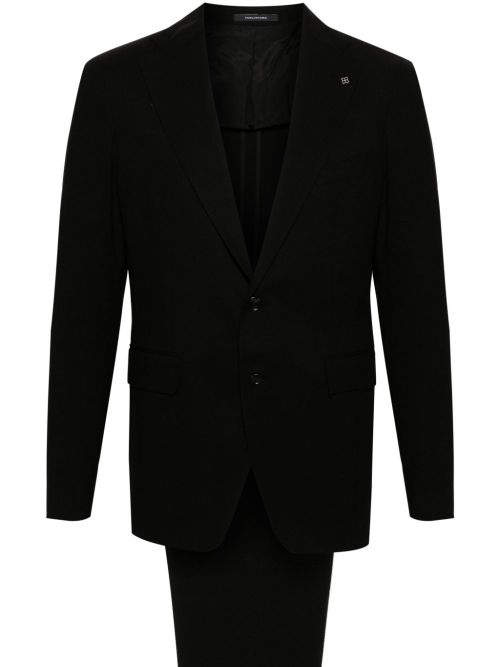Single-breasted crepe suit - Black